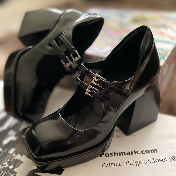 Free People X Jeffrey Campbell Reine Double Strap Platform Block Heel Mary Janes - Picture 6 of 11